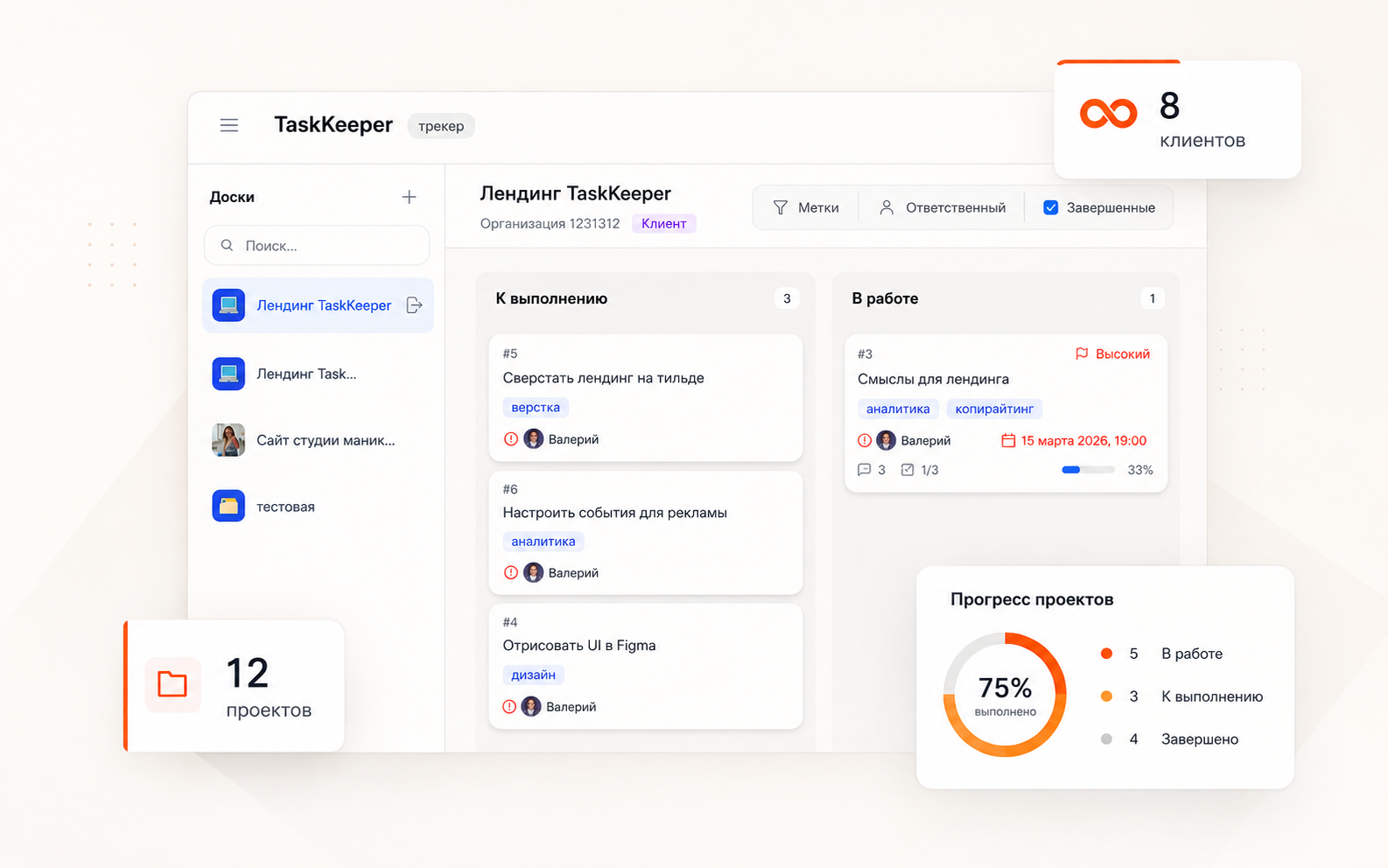 Трекер задач TaskKeeper